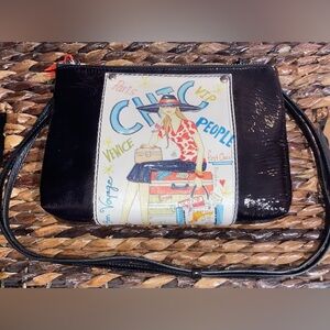 Brighton bag Fashionista Patent Leather Crossbody Purse Clutch Bag Black Paris